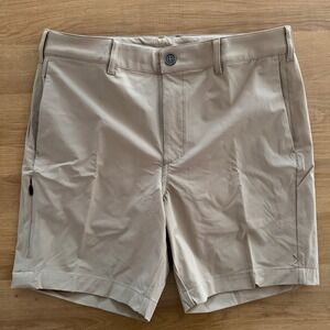 NEW Cuts Clothing Men's Prestige Shorts Khaki Tan Stretch Performance Size 28